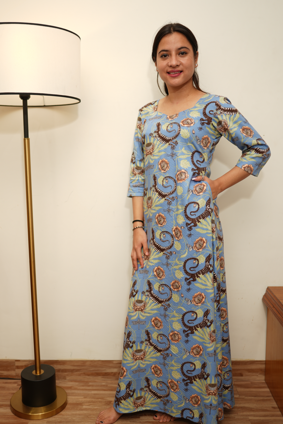 Buy Plus Size ​Safari Tales Woollen Night Gown At Apella | Sizes XS to 10 XL | India | Free Delivery | Customized