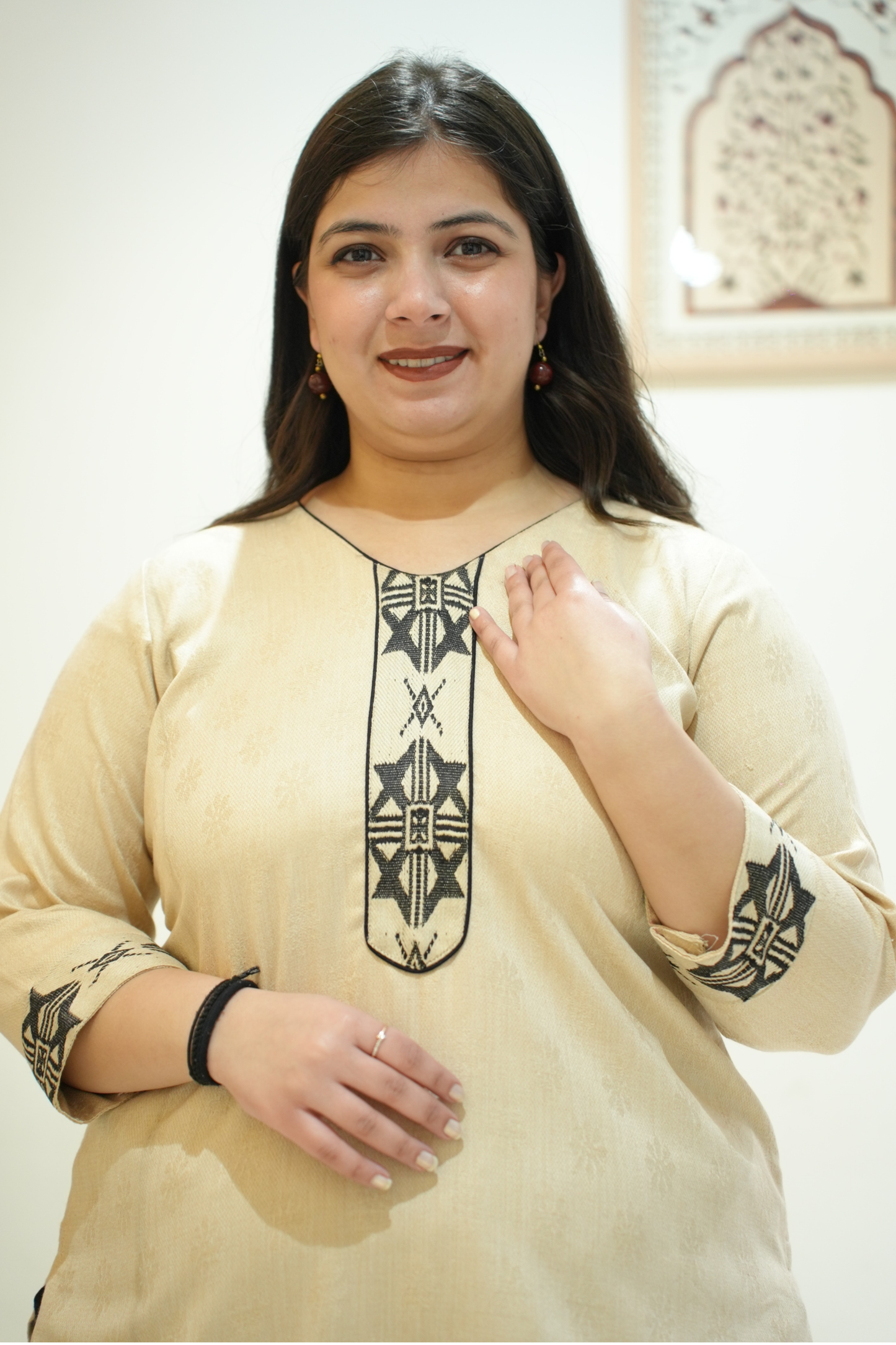 Sandstone Black Woollen Kurta