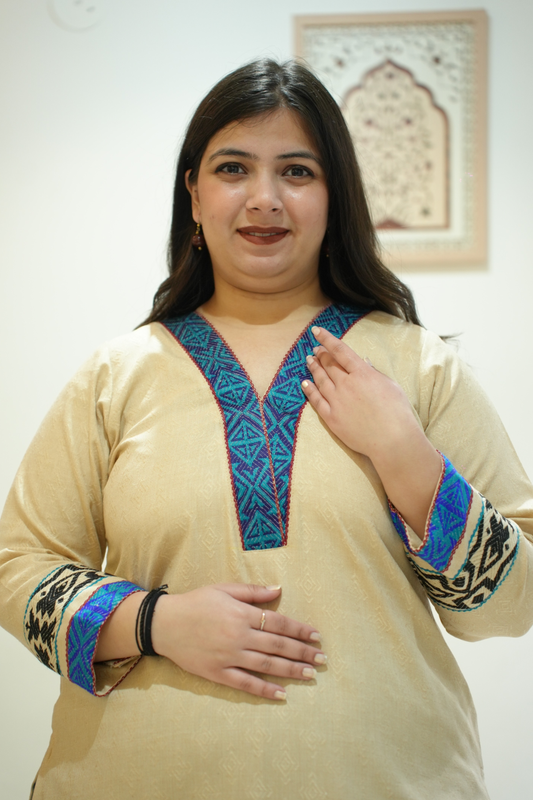 Sandstone Blue Woollen Kurta