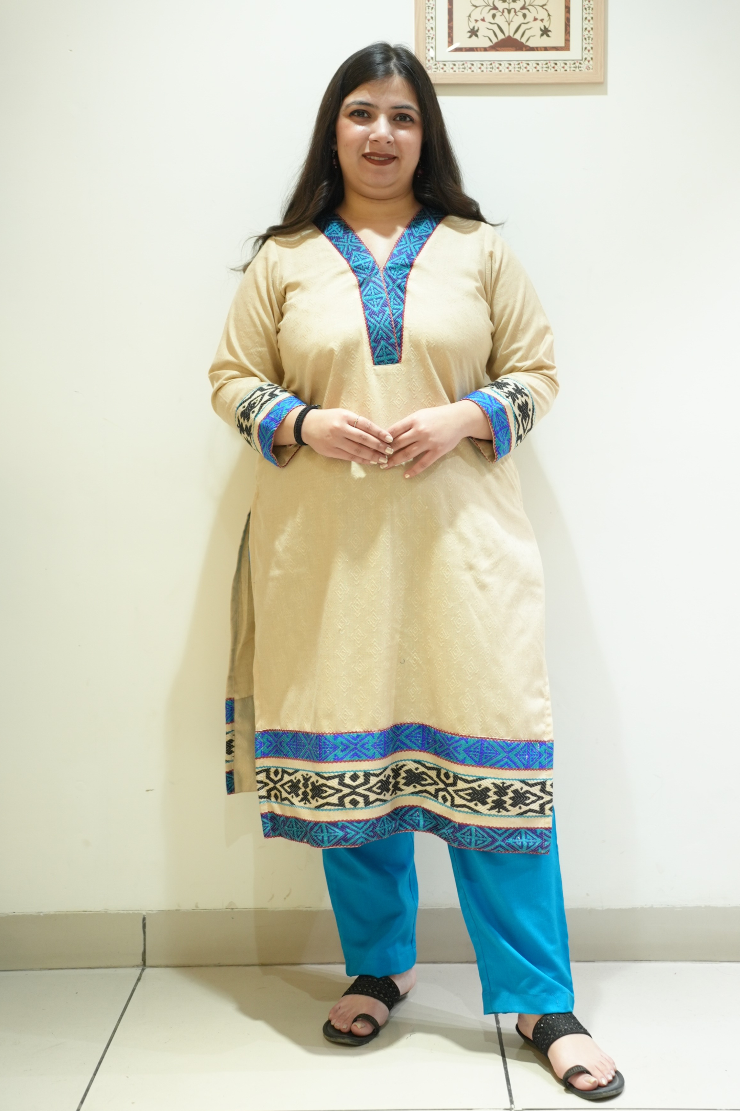 Sandstone Blue Woollen Kurta