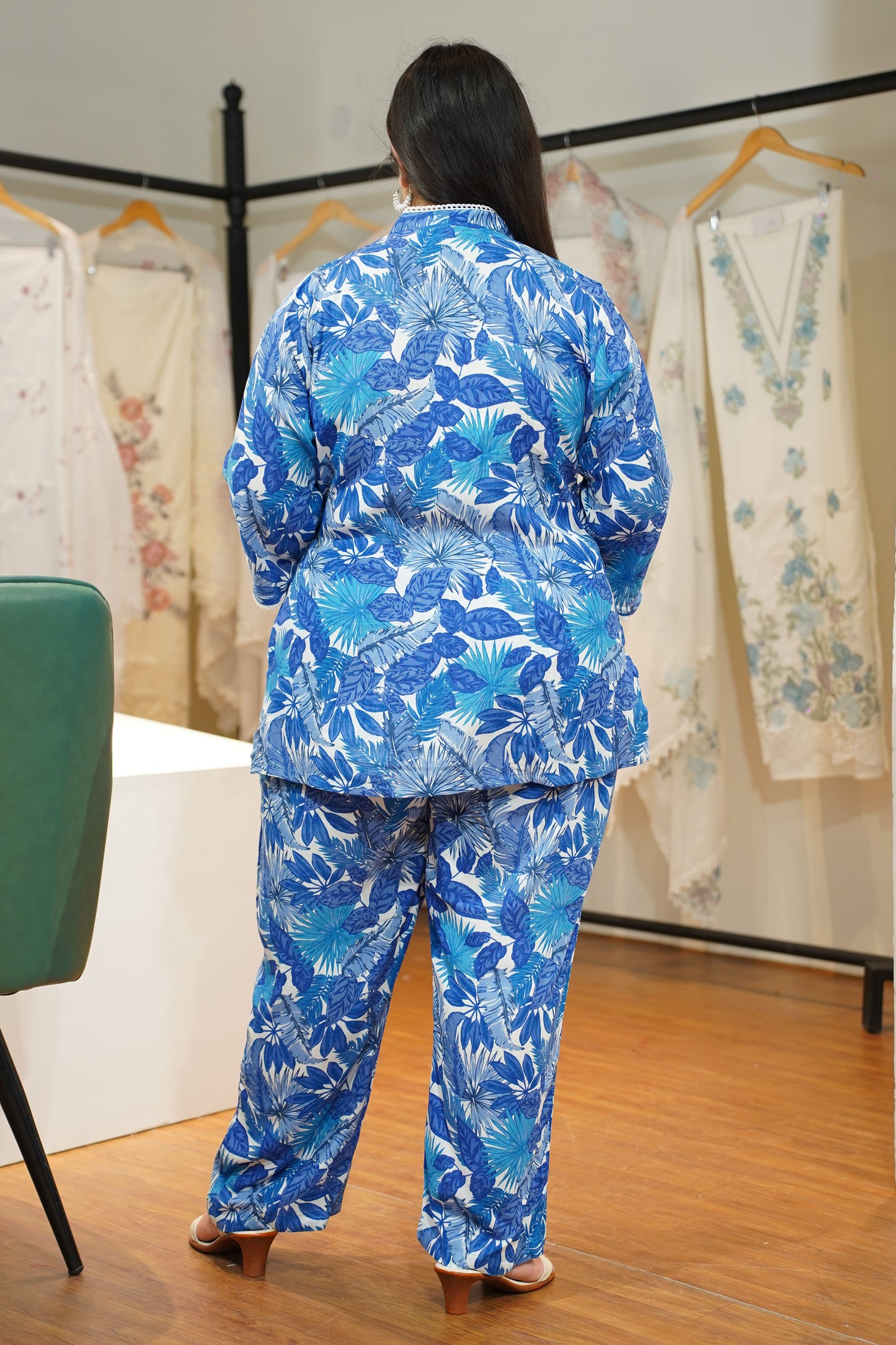 Sapphire Aura Mandarin Co-ord Set