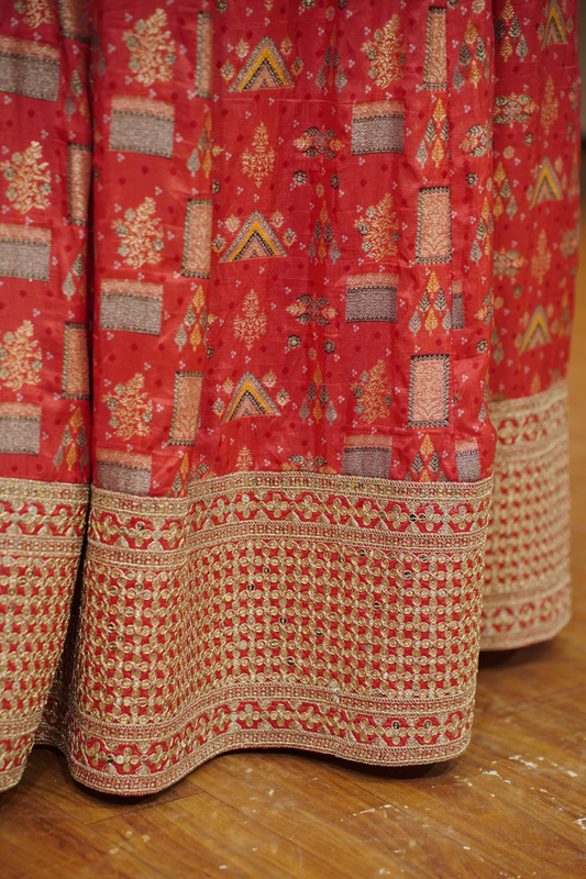 Sarini Sunset Ombre Dress with Zari Work