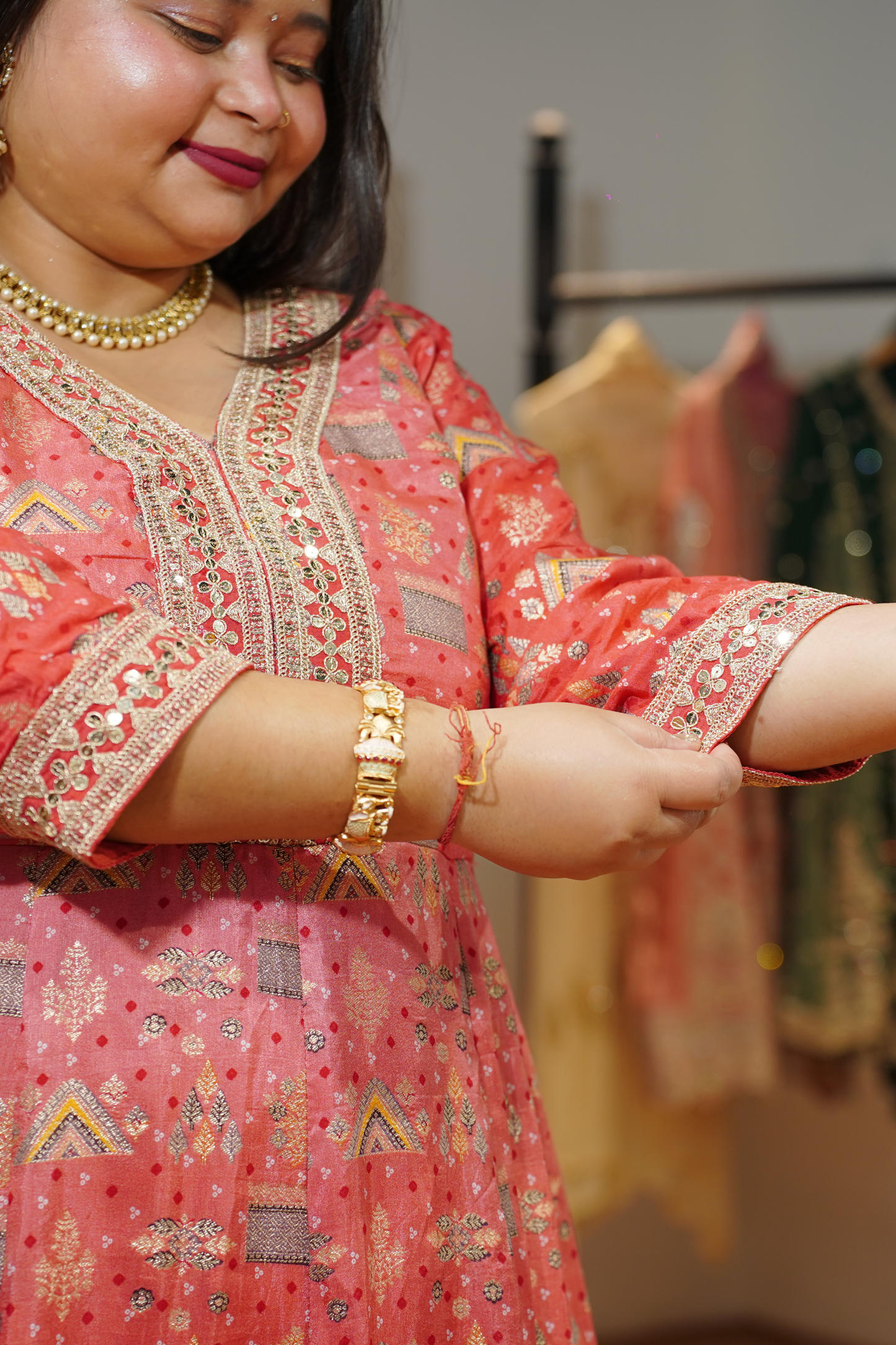 Sarini Sunset Ombre Dress with Zari Work