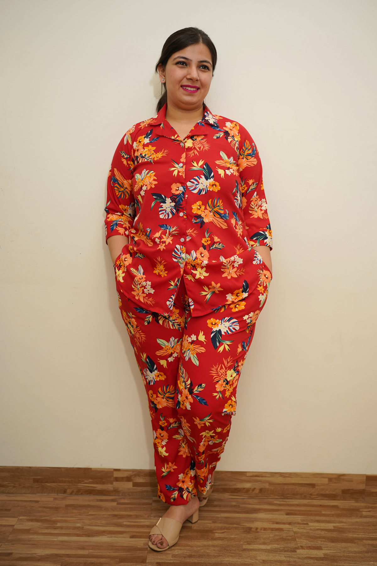 Scarlet Red Floral Co-ord Set