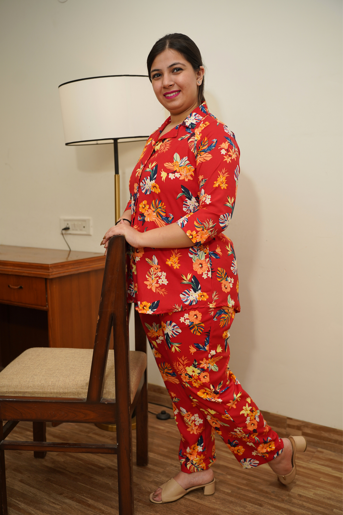 Scarlet Red Floral Co-ord Set