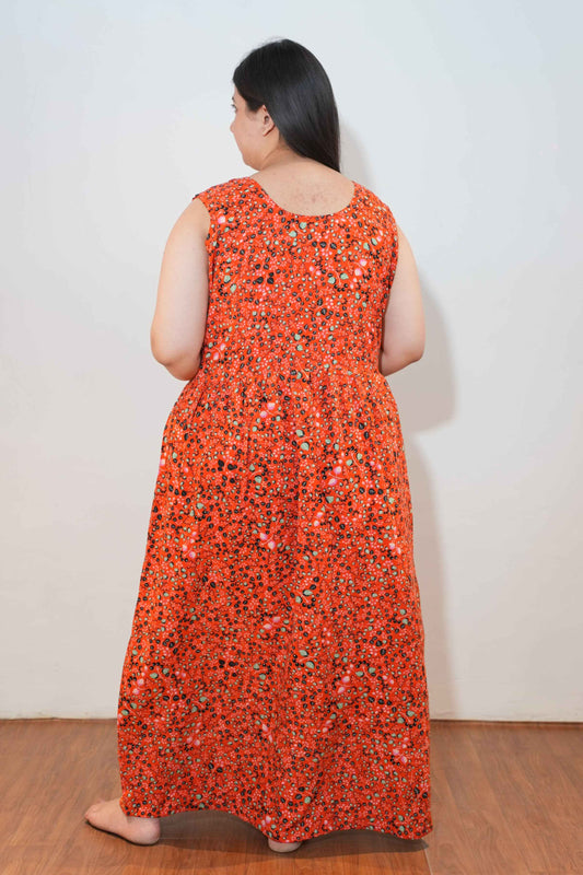 Scarlet Red Rayon Night Gown