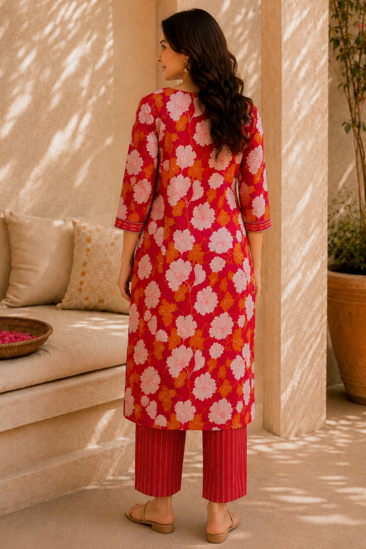 Scarlet Summer Cotton Suit Set