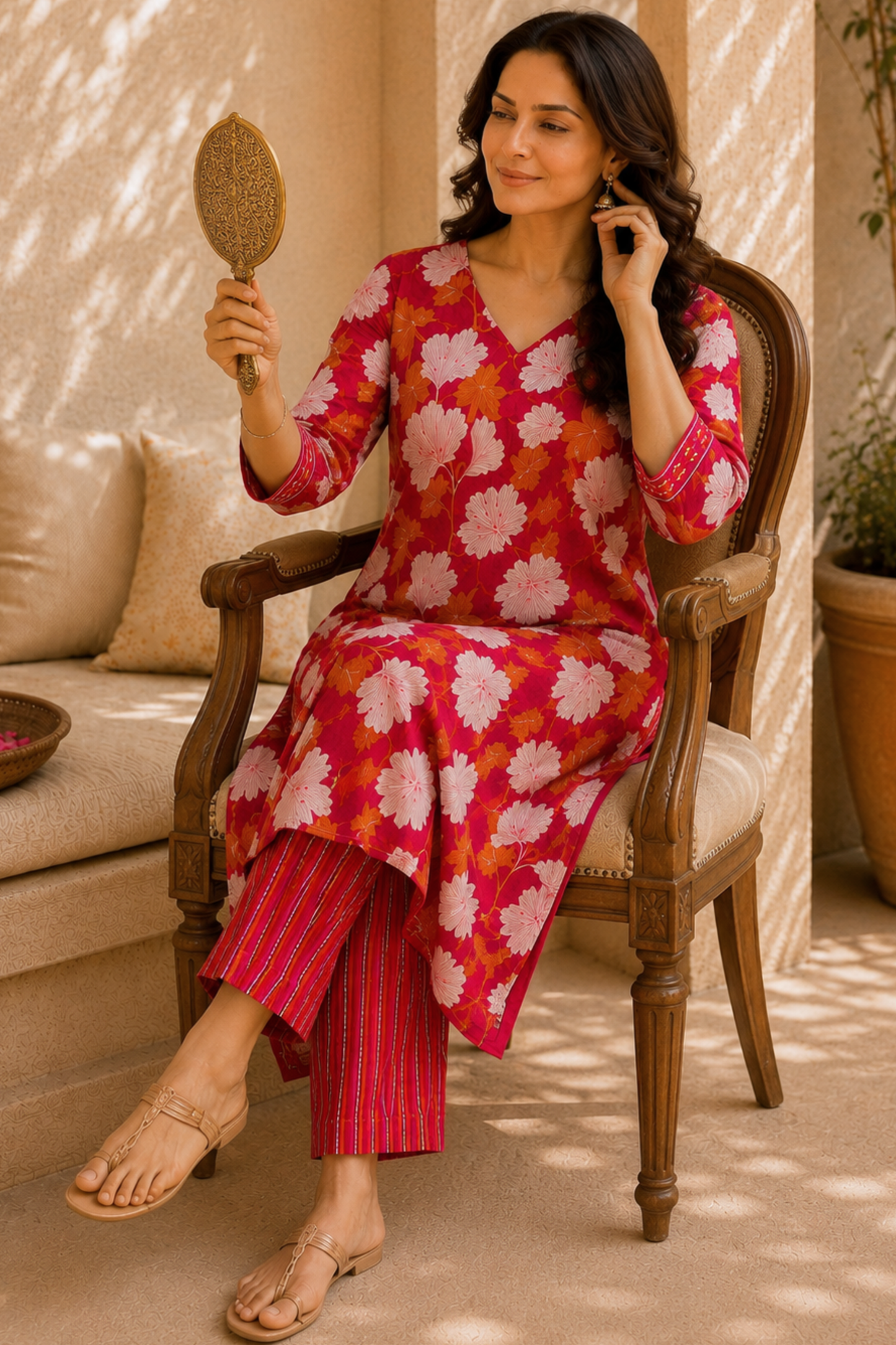Scarlet Summer Cotton Suit Set