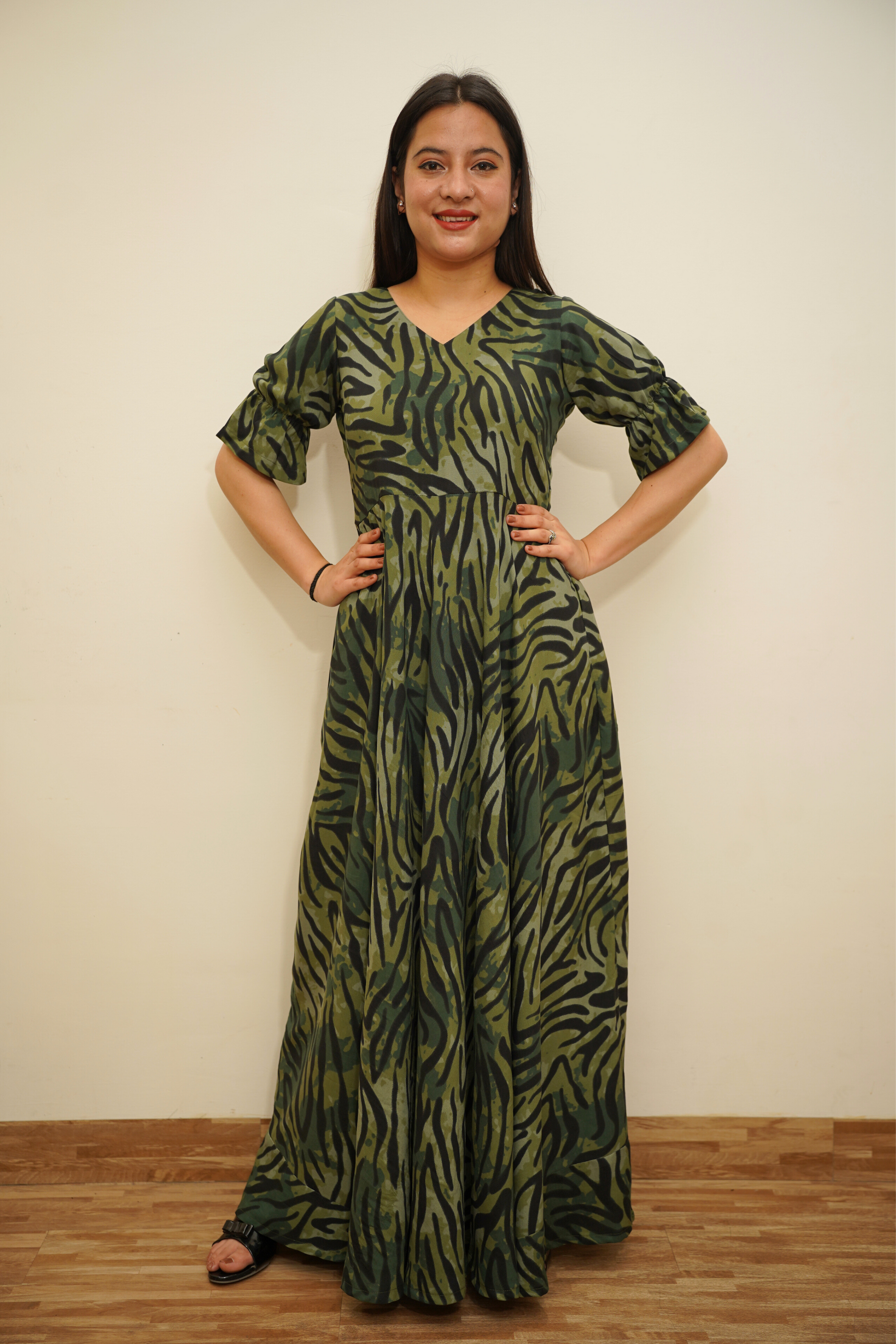 Shades of Green Rayon Dress