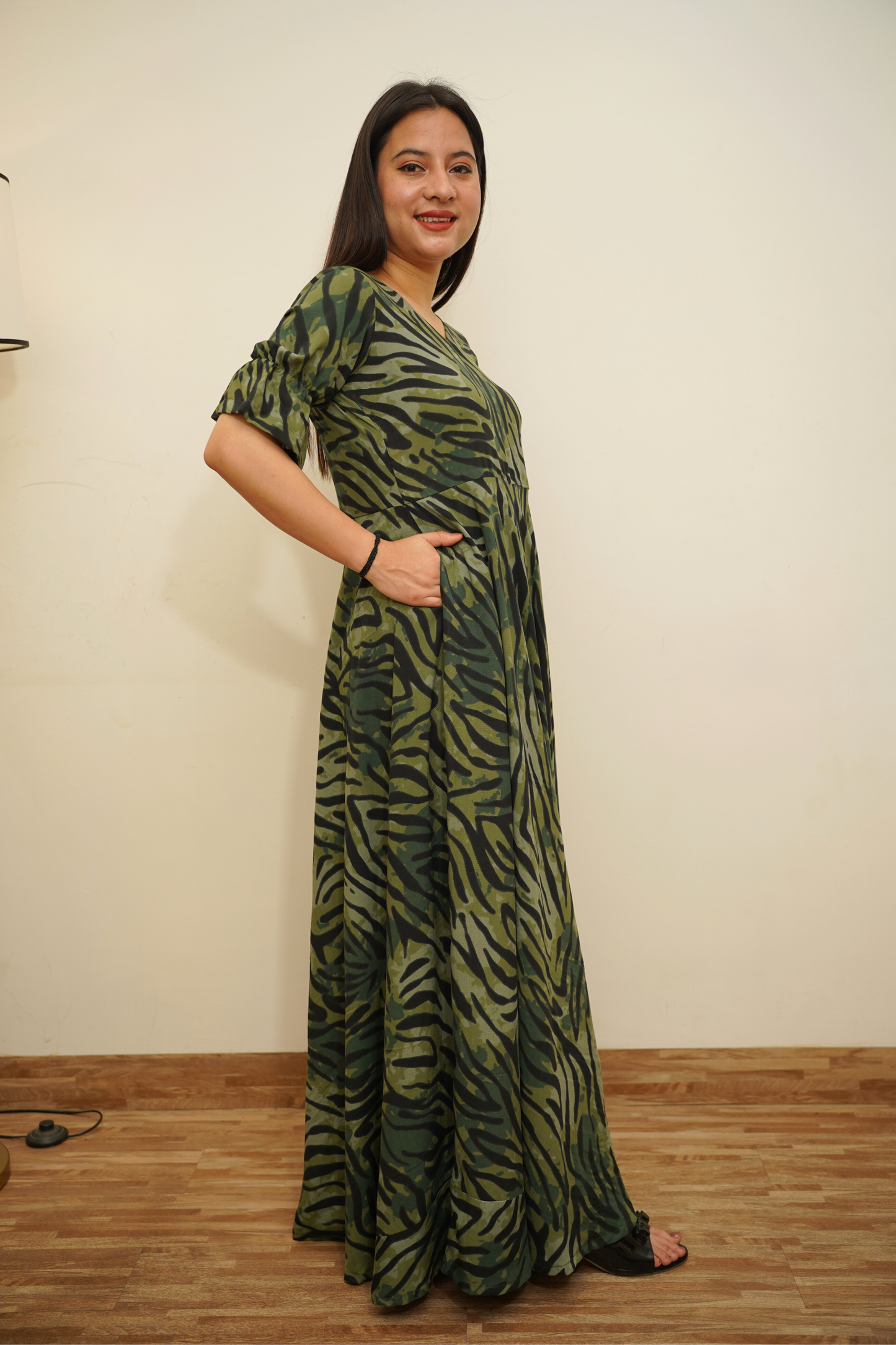 Shades of Green Rayon Dress