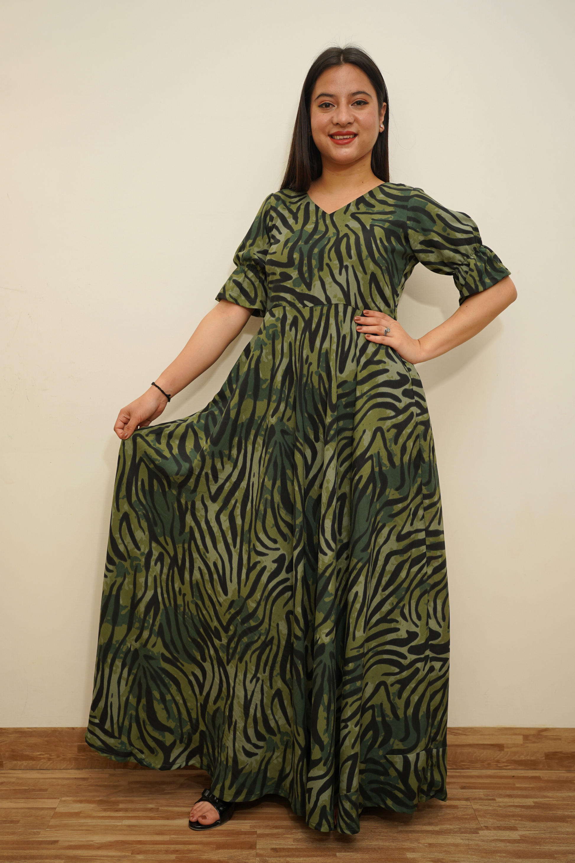 Shades of Green Rayon Dress