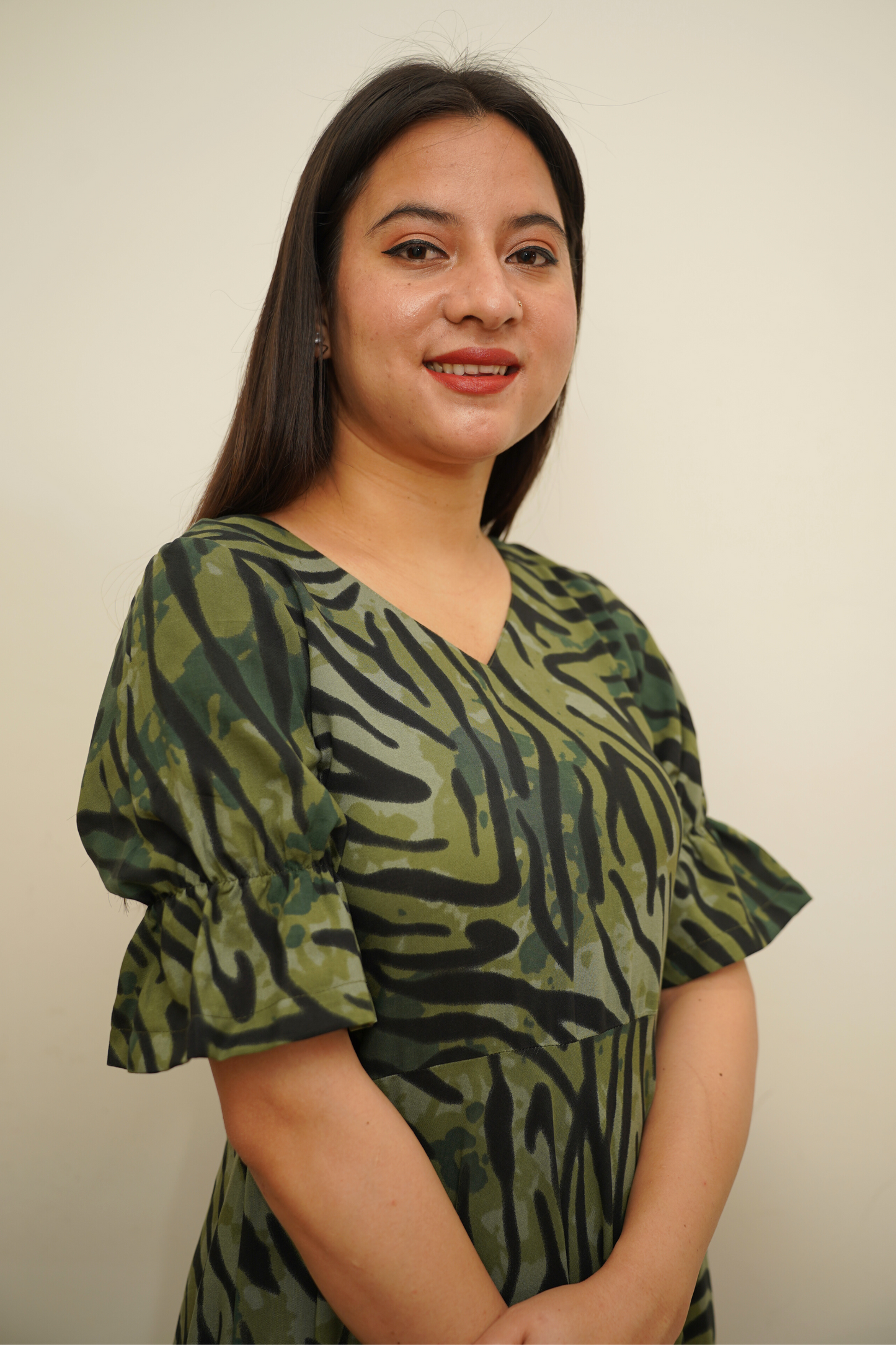 Shades of Green Rayon Dress