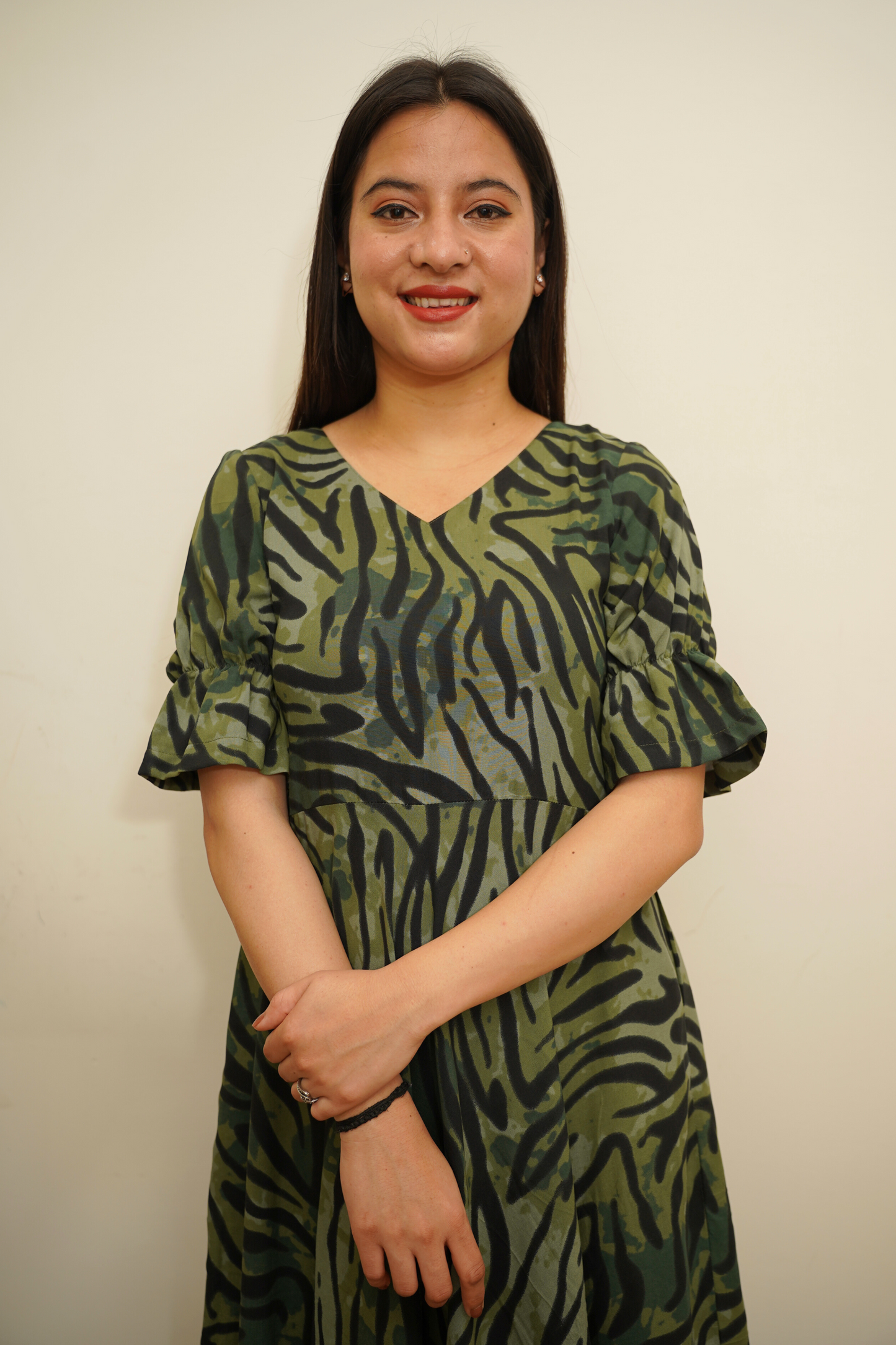 Shades of Green Rayon Dress