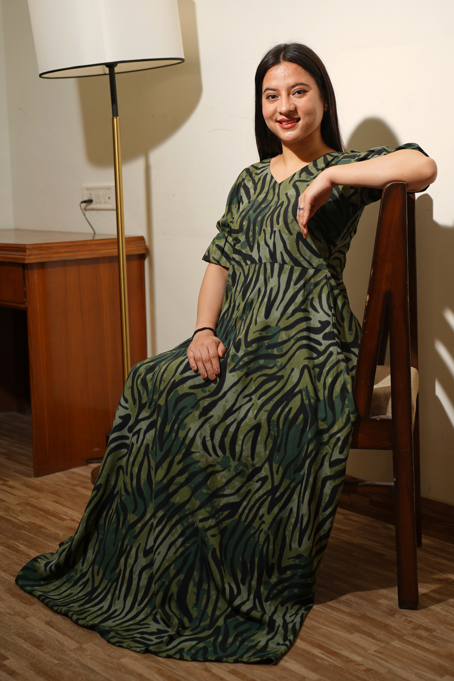 Shades of Green Rayon Dress