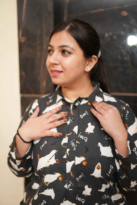 Buy Plus Size ​Holiday Starlight Woollen Night Suit At Apella | Sizes XS to 10 XL | India | Free Delivery | Customized