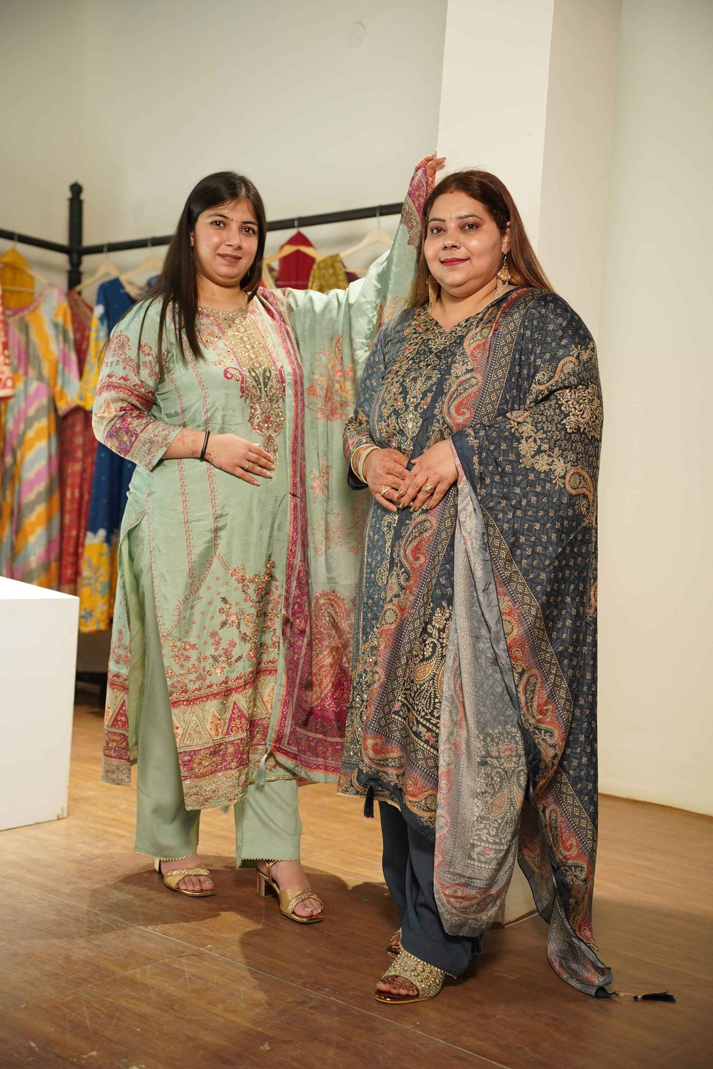 Rehaani Karachi Muslin Suit with Aari Work