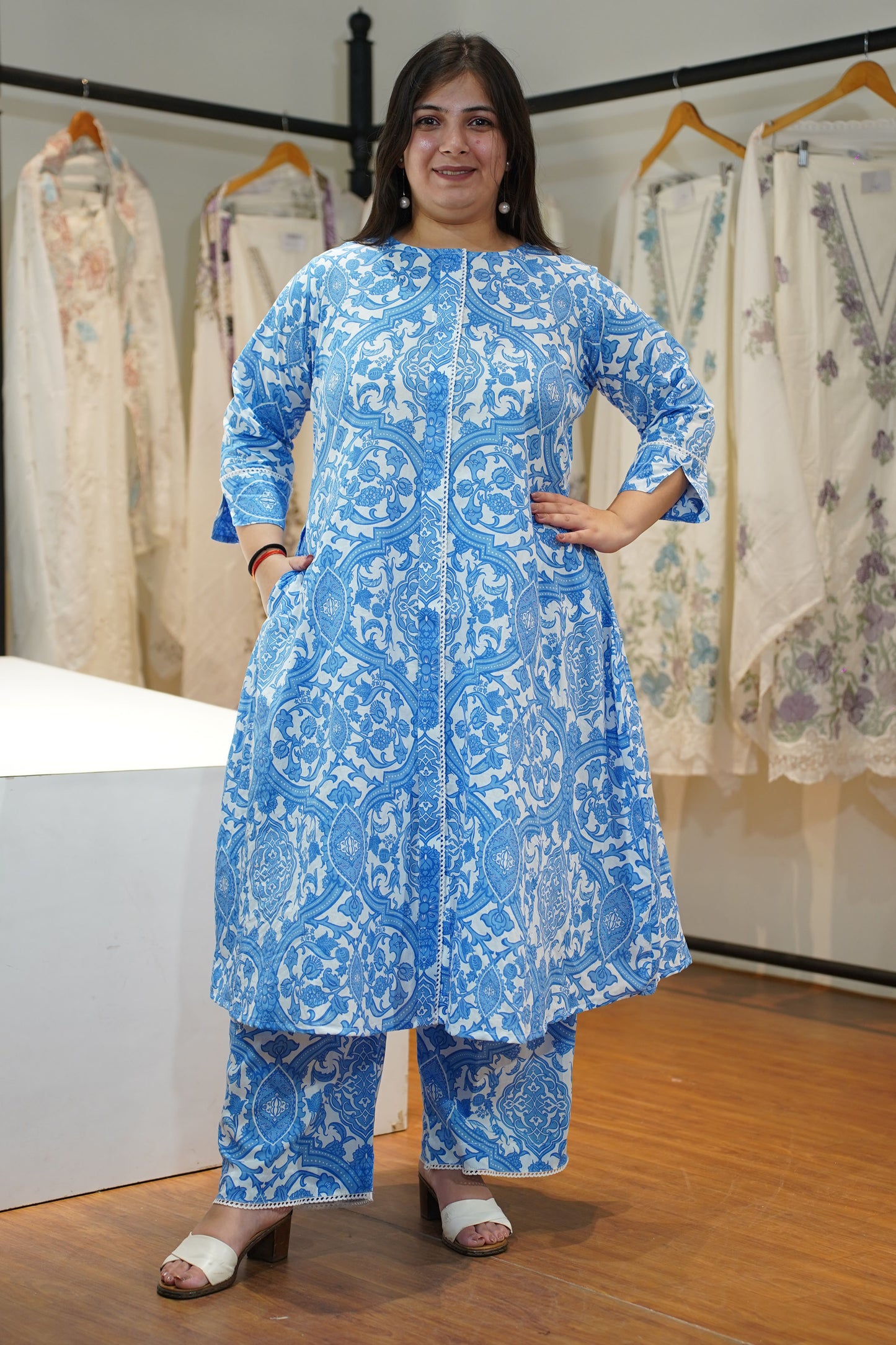 Frozen Dew Rayon A-Line Kurta Set