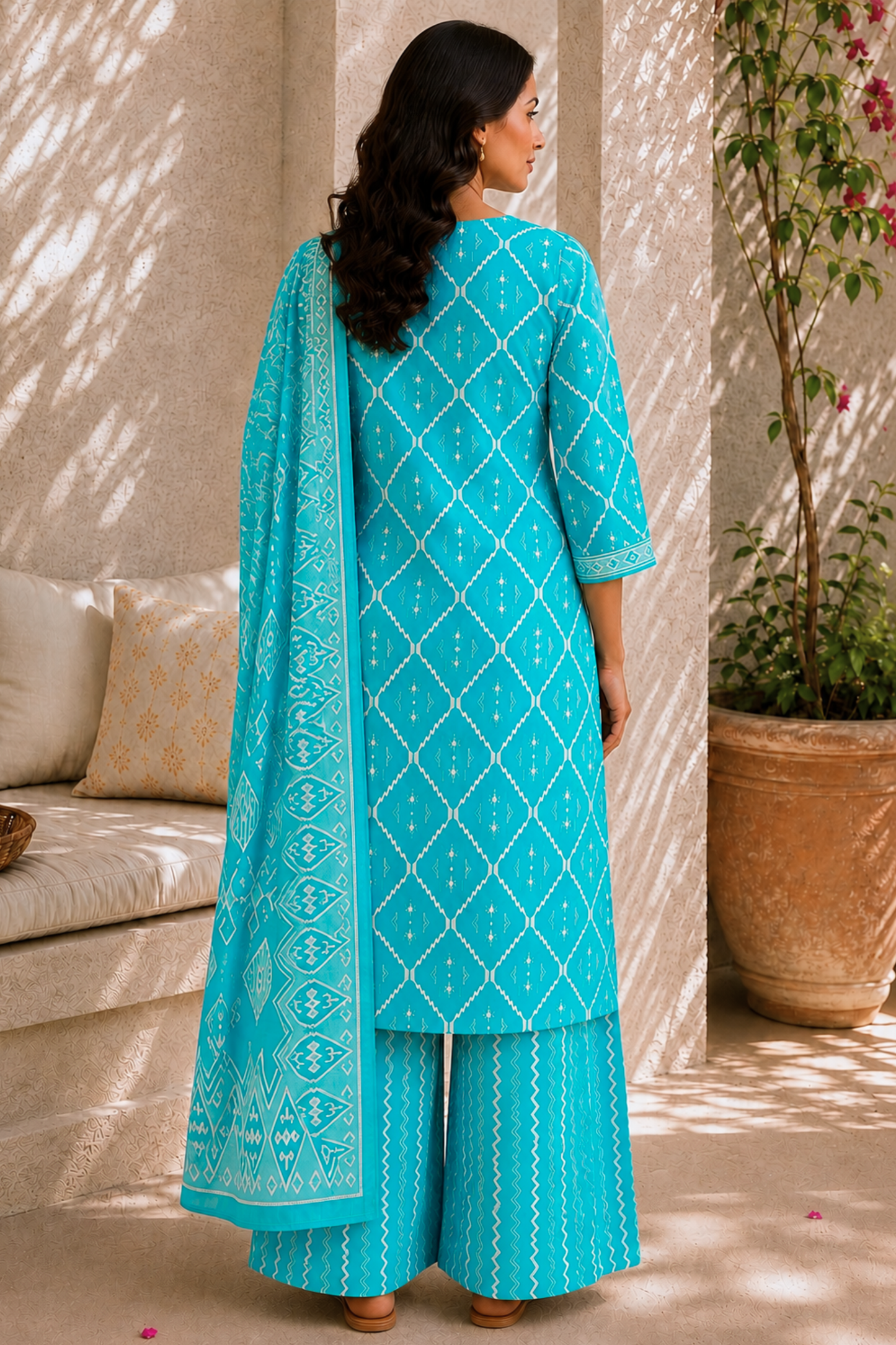 Coastal Canvas Cotton Straight Suit