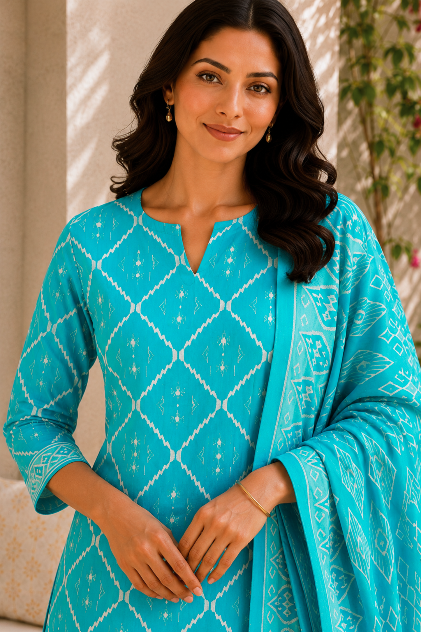 Coastal Canvas Cotton Straight Suit