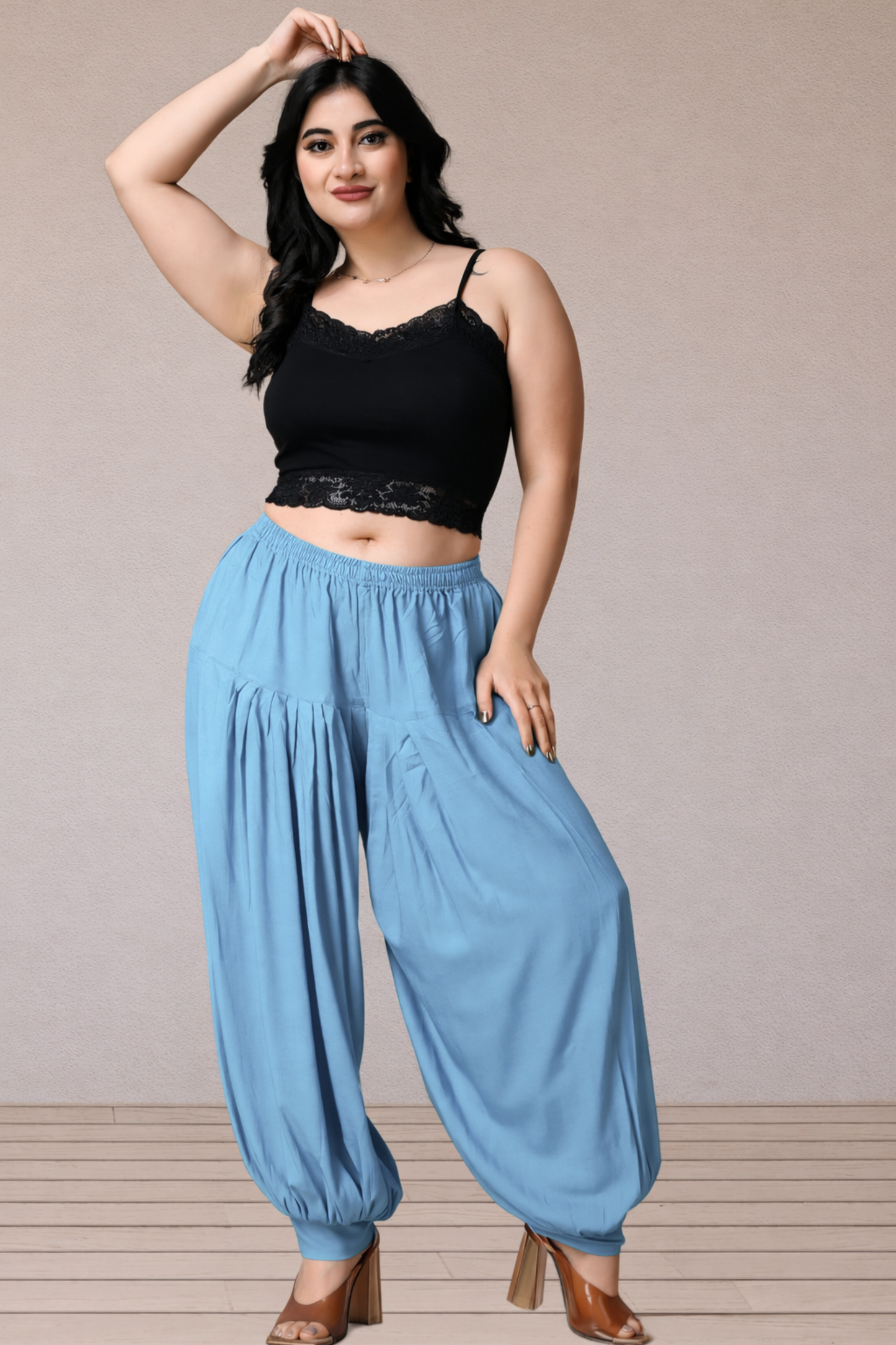 Sky Blue Rayon Afghani Salwar