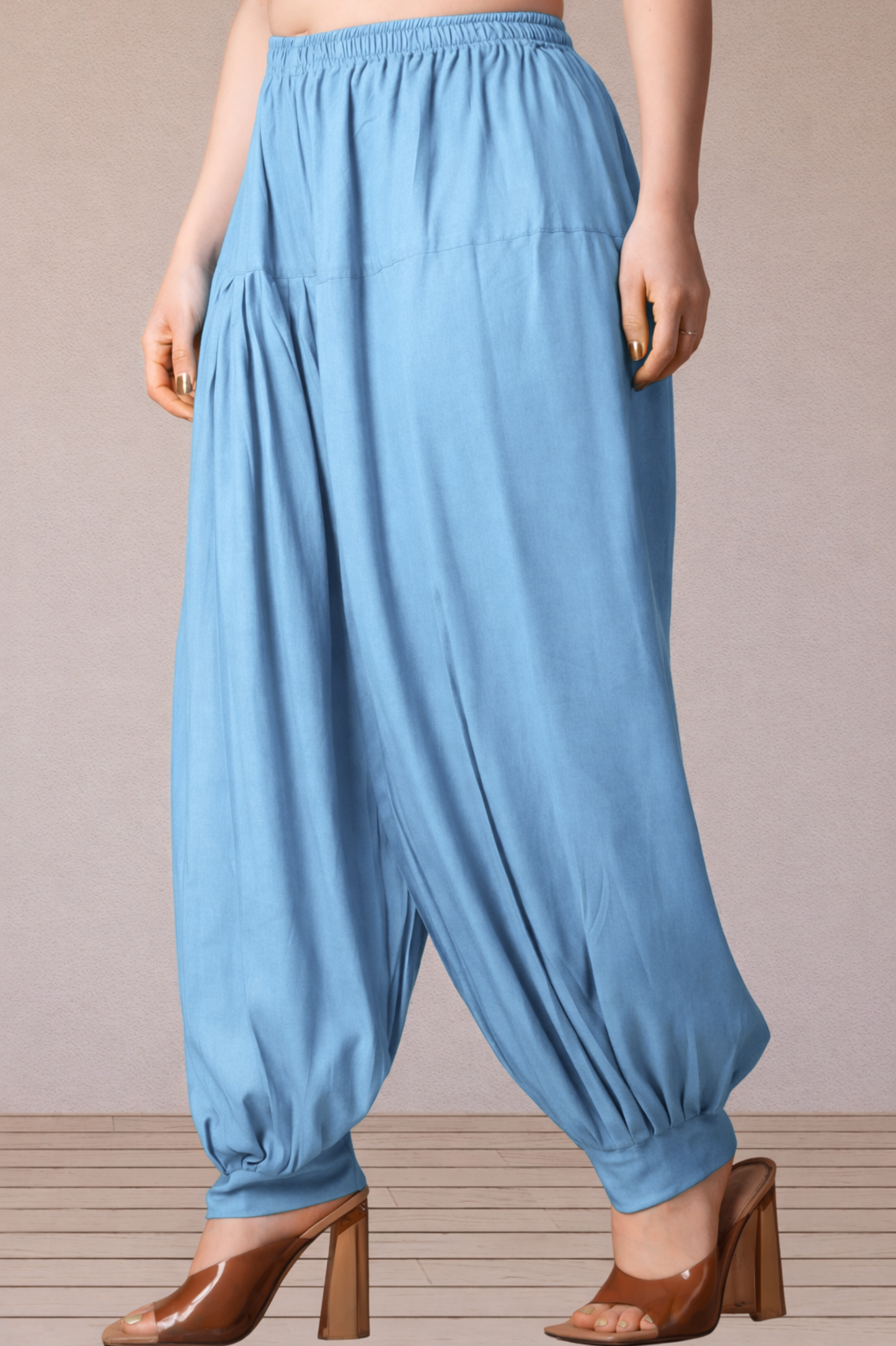 Sky Blue Rayon Afghani Salwar
