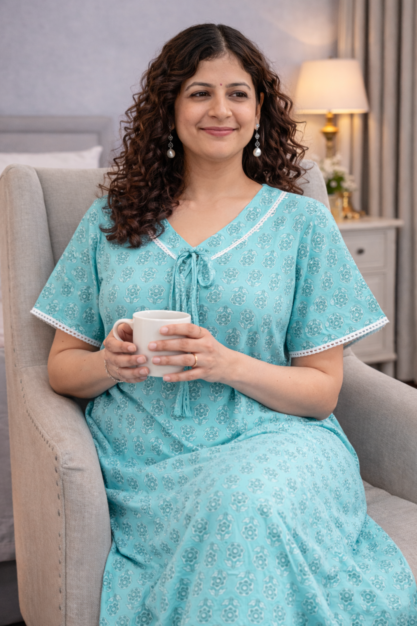 Soothing Sky Cotton Night Gown