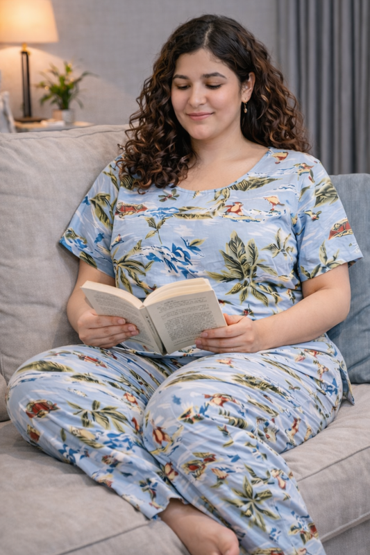 Sky Escape Rayon Night Suit