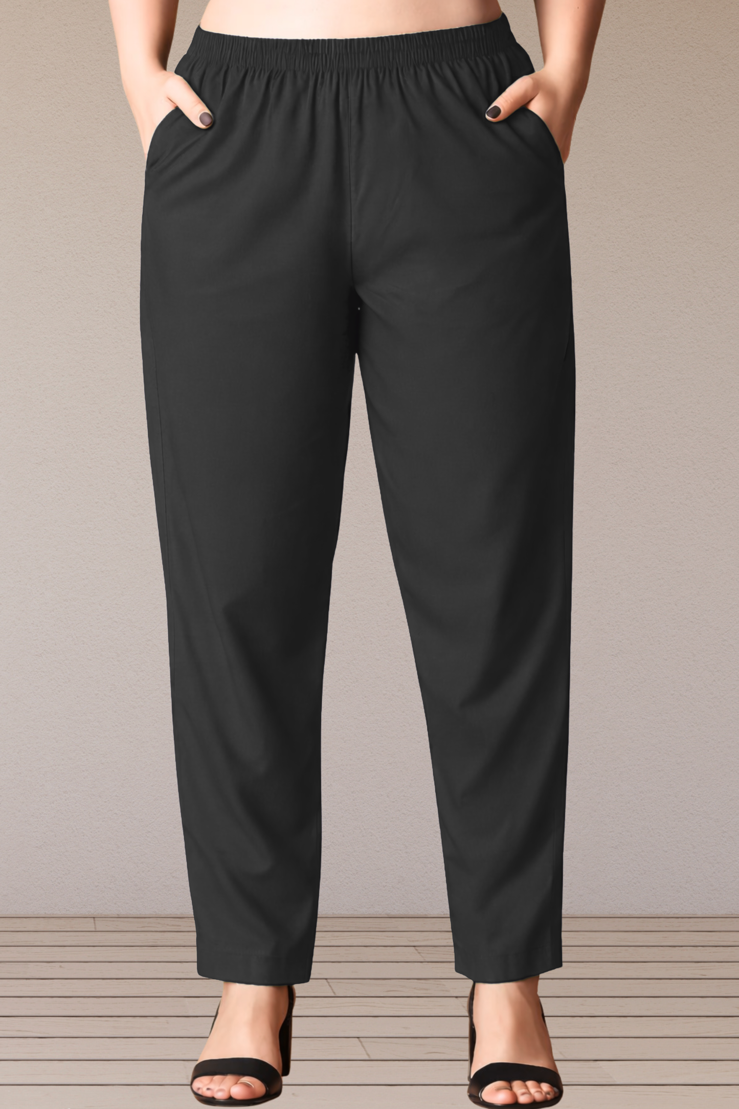 Smoke Black Cotton Kurti Pant