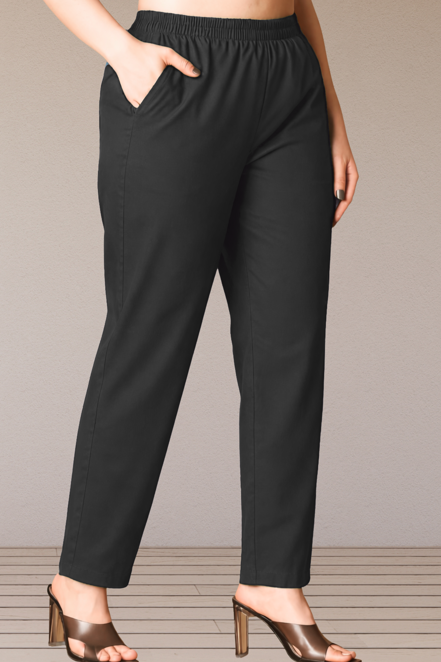 Smoke Black Cotton Kurti Pant