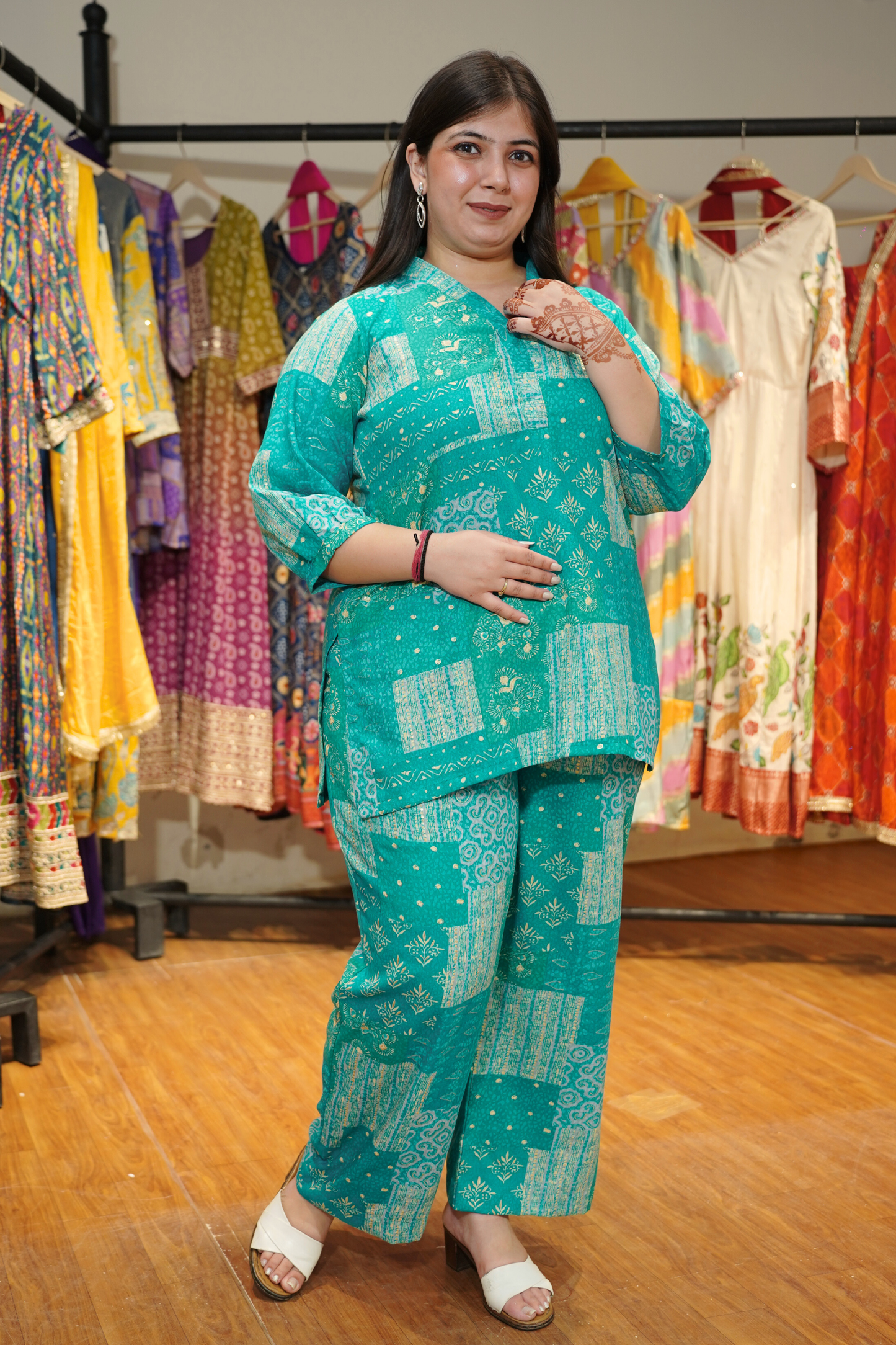 Spring Russle Foiled Rayon Co-ord Set