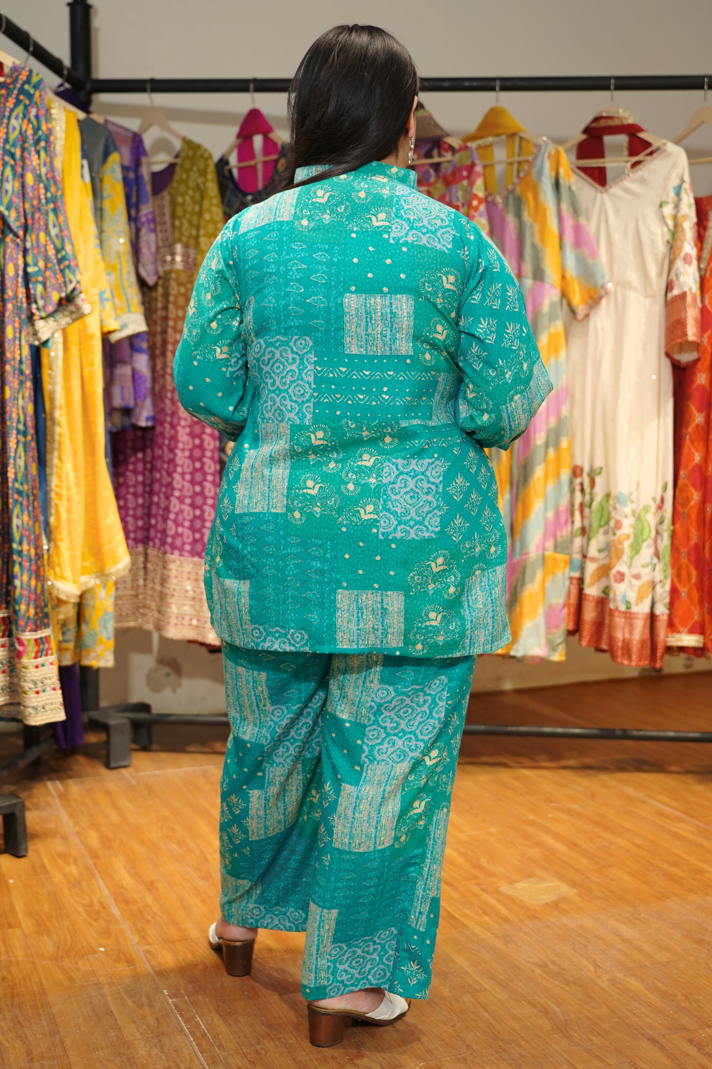 Spring Russle Foiled Rayon Co-ord Set