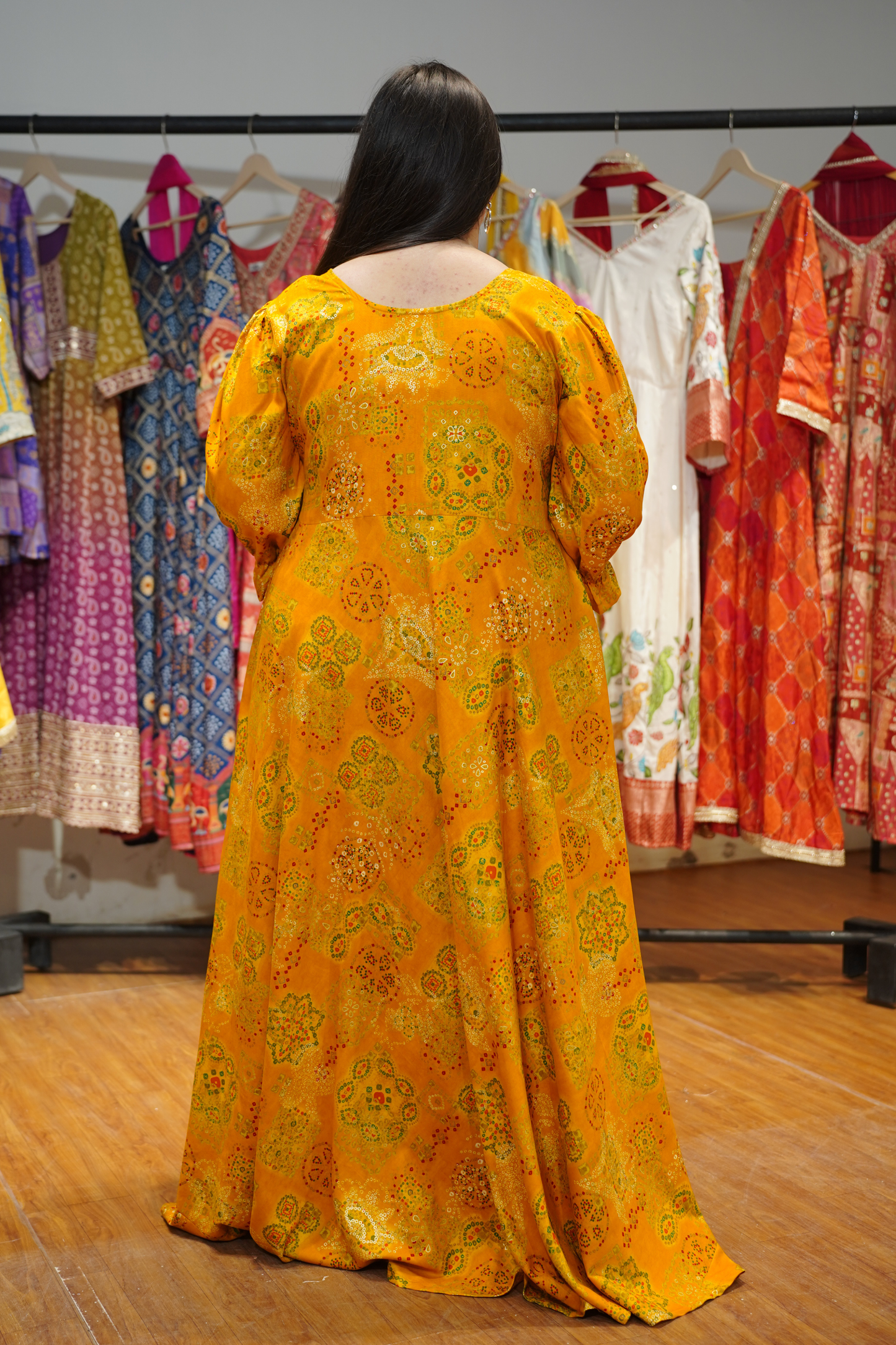 Sunray Song Foiled Rayon Dress With Pockets