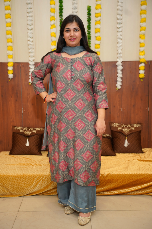 Buy Plus Size ​Sunset Charm Fancy Modal Suit At Apella | Sizes XS to 10 XL | India | Free Delivery | Customized