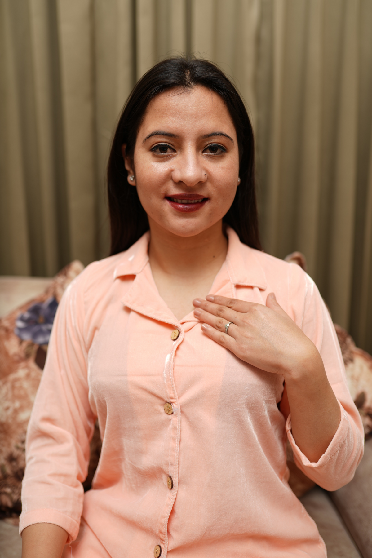 Buy Plus Size ​Sweet Pink Velvet Co-ord Set At Apella | Sizes XS to 10 XL | India | Free Delivery | Customized