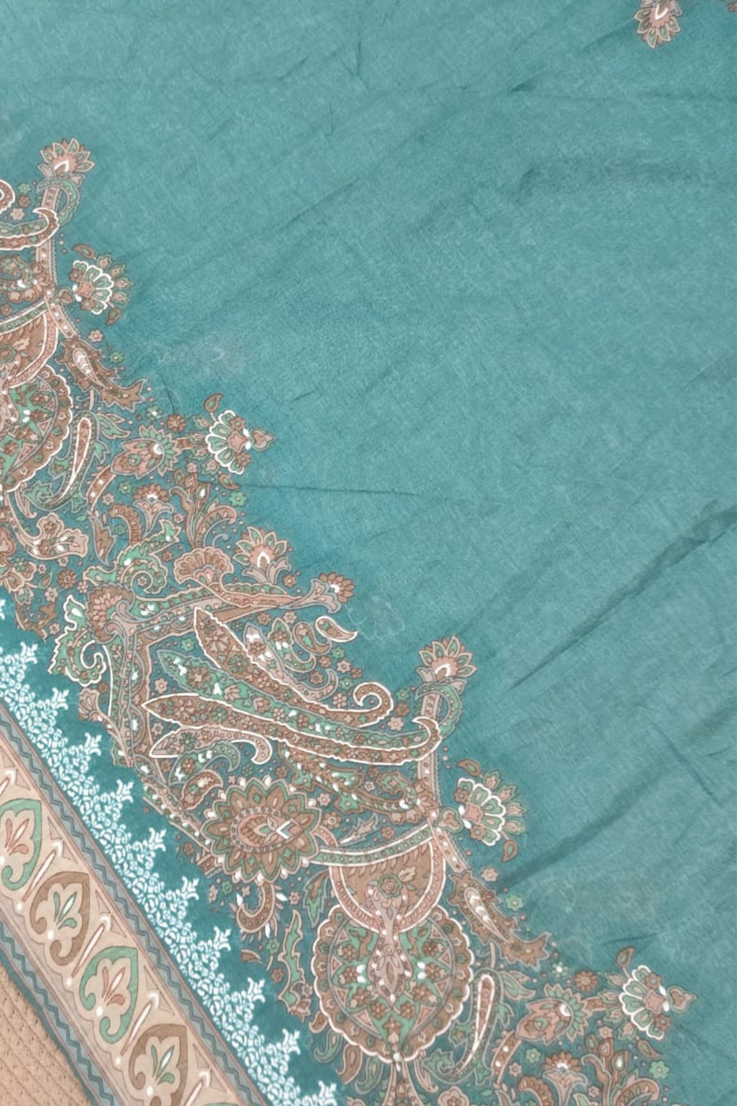 Teal Tapestry Mul Cotton Dupatta