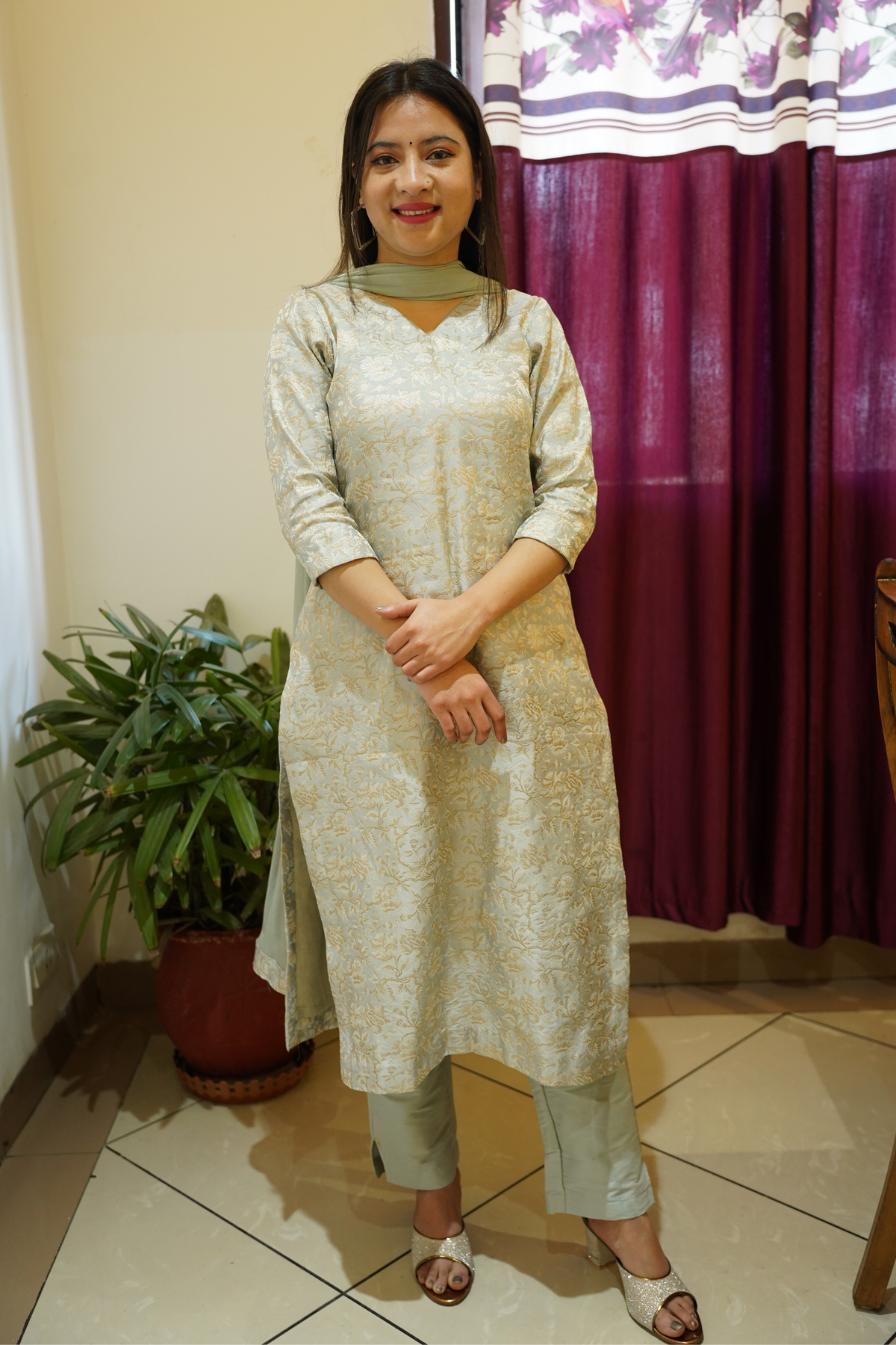 Timeless Festive Brocade Suit Set