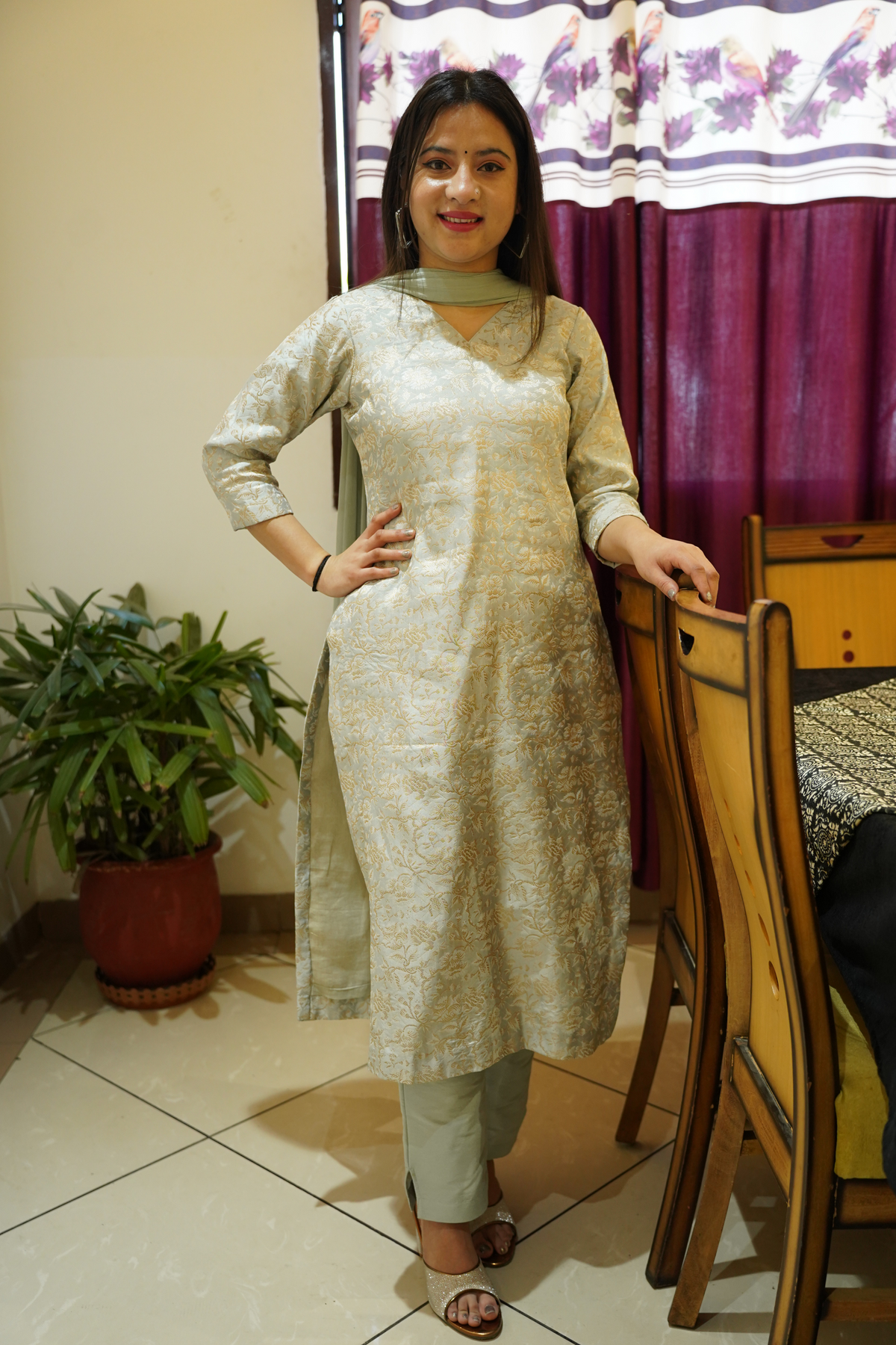 Timeless Festive Brocade Suit Set