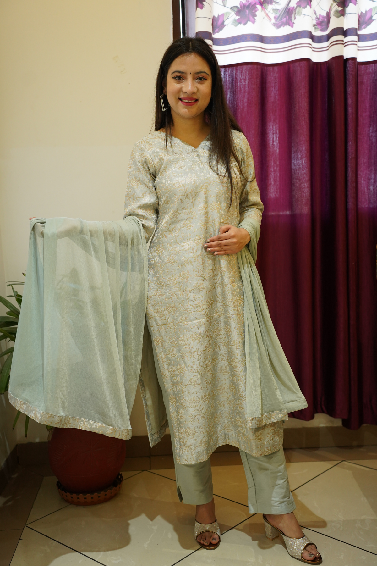 Timeless Festive Brocade Suit Set