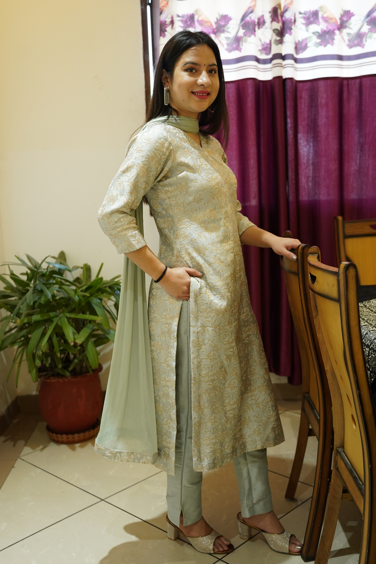 Timeless Festive Brocade Suit Set
