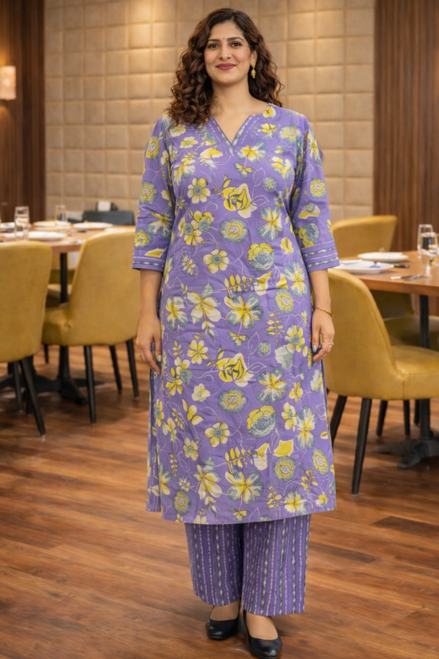 Violet Haze Cotton Suit Set