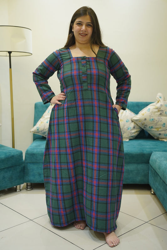 Warm Pineberry Woollen Night Gown