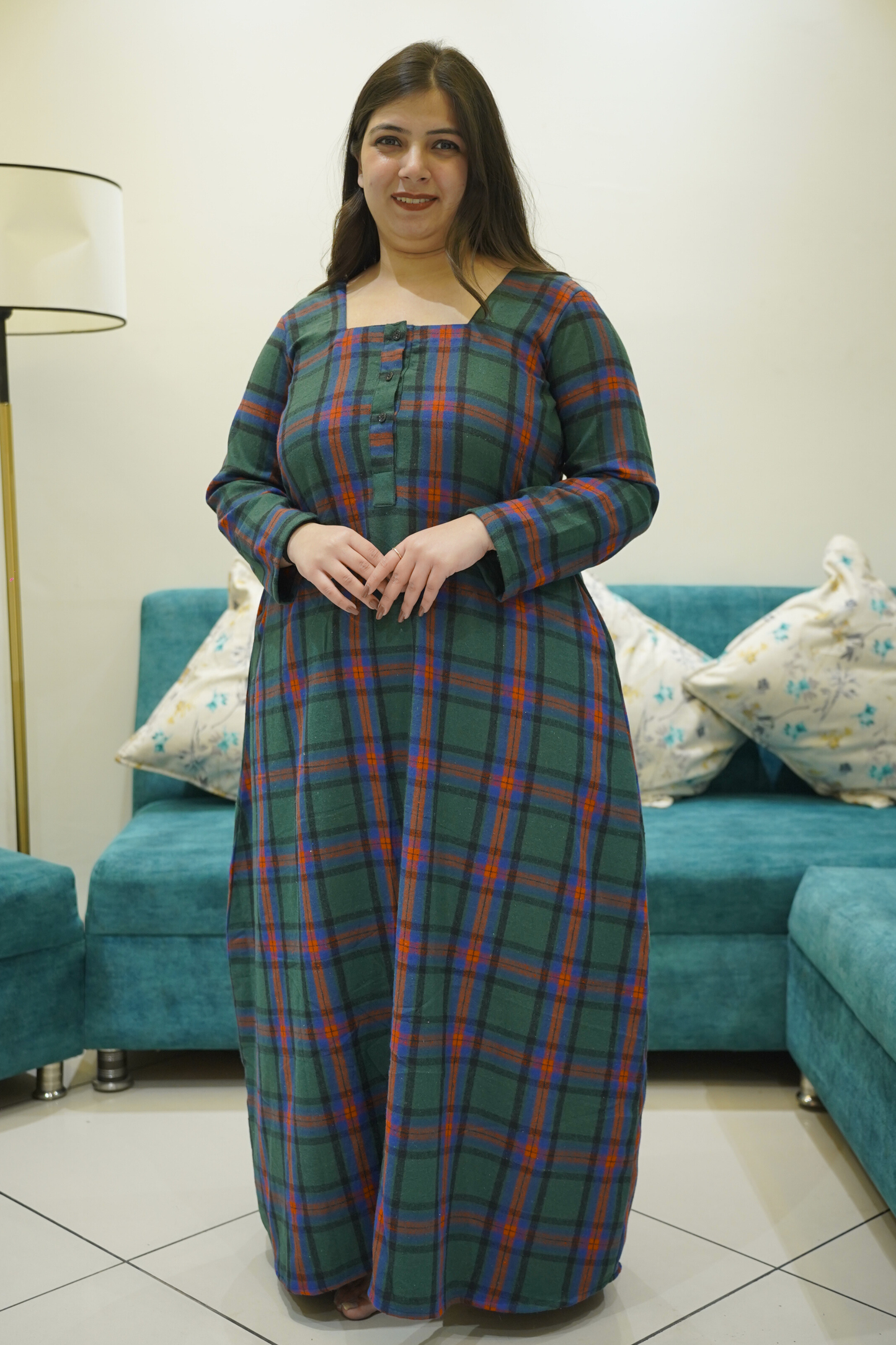 Warm Pineberry Woollen Night Gown