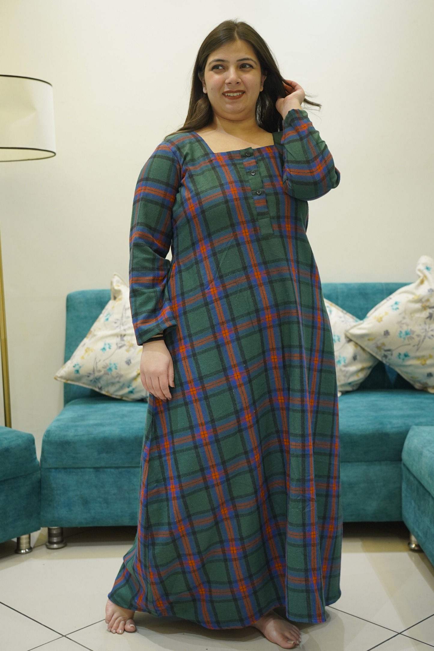 Warm Pineberry Woollen Night Gown