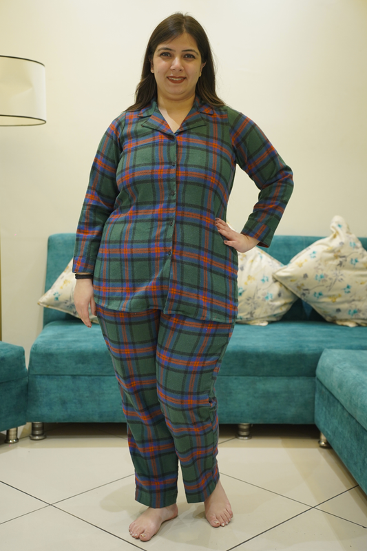 Warm Pineberry Woollen Night Suit
