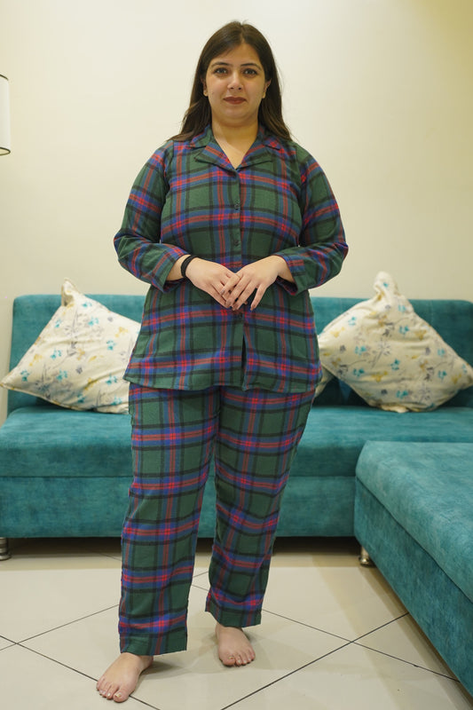 Warm Pineberry Woollen Night Suit