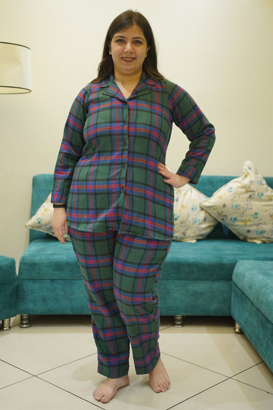 Warm Pineberry Woollen Night Suit