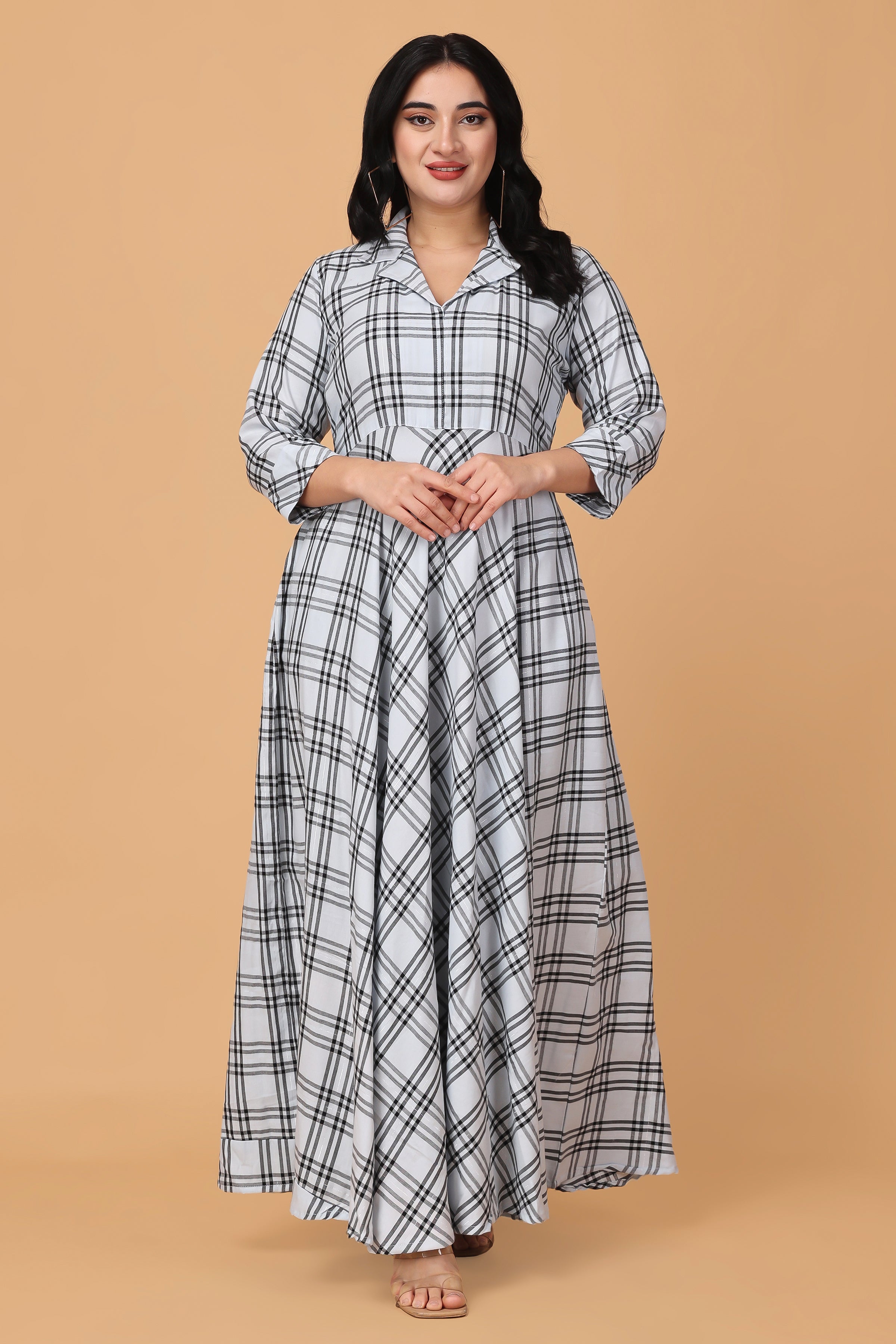 Buy Plus Size Floral Poetry Printed Long Dress Online For Women