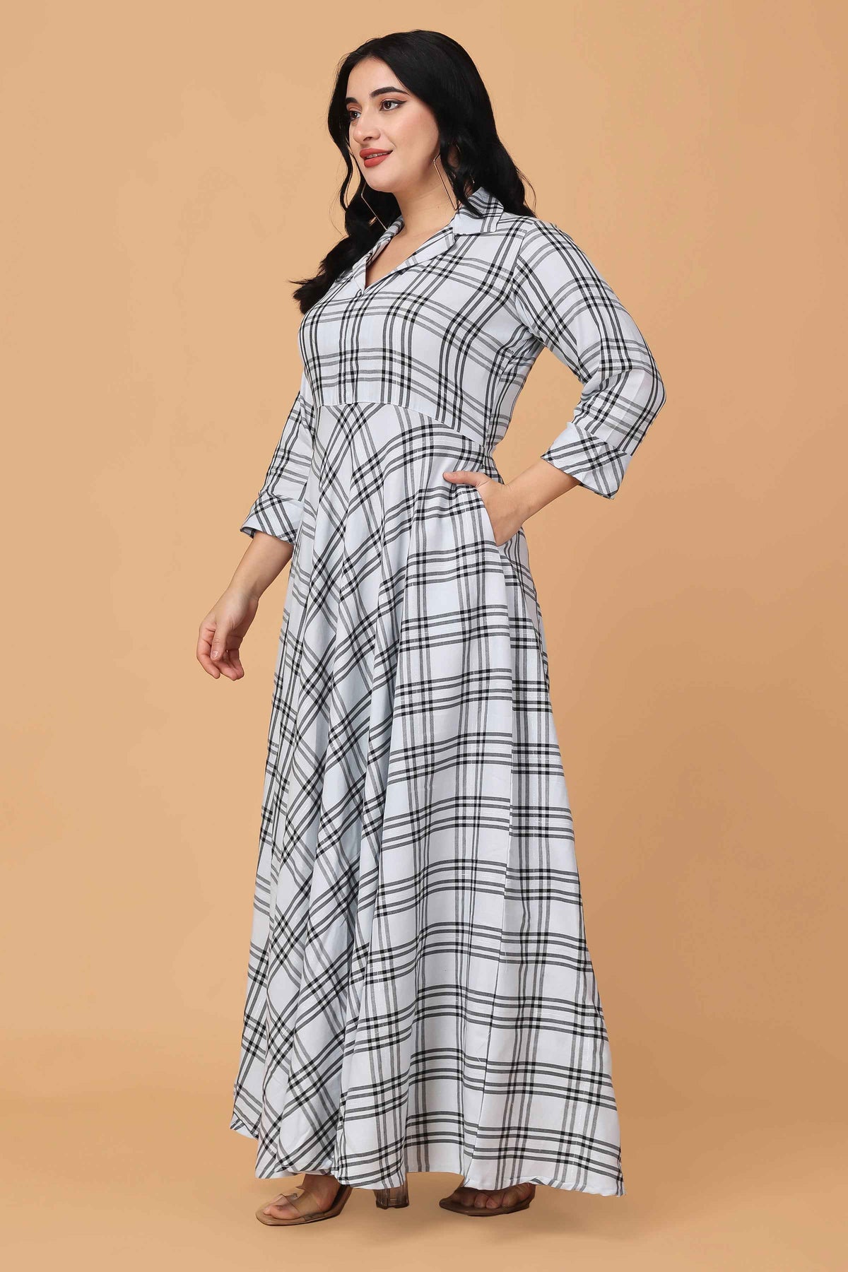 Silver Shadow Twill Rayon Dress