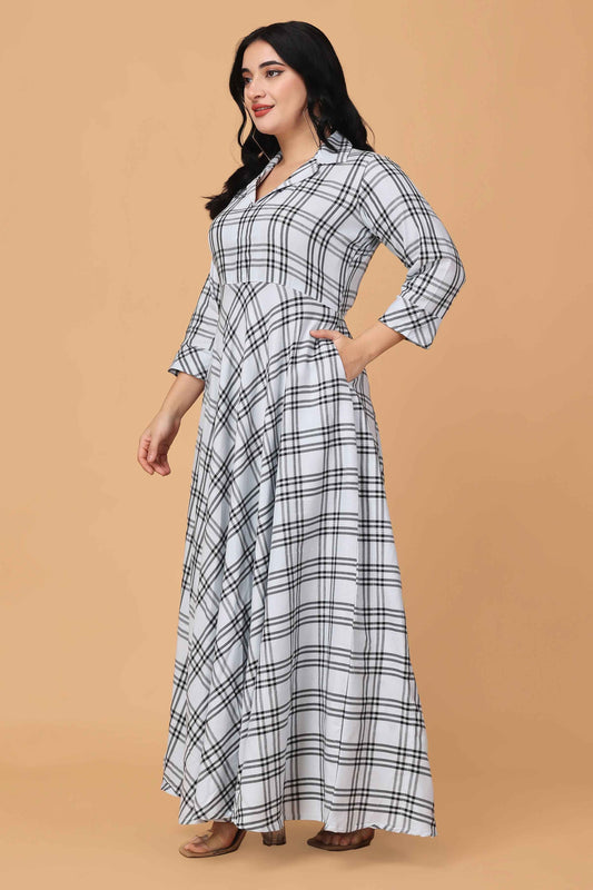 Silver Shadow Twill Rayon Dress