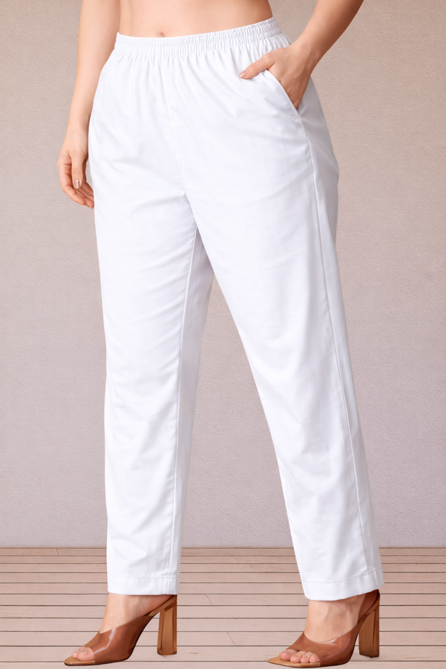 White Poplin Cotton Pant